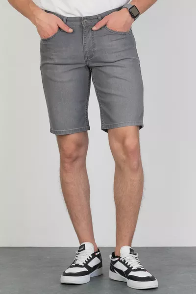 Herren Grinding Casual Cut Stretchy Lycra Grau Denim Jeans Shorts k