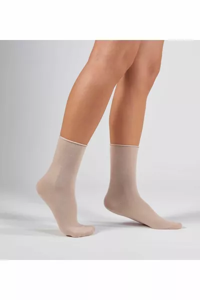3er-Pack cremefarbene, schwarze und beige Socken aus elastischer, nahtloser Fassung aus Baumwolle