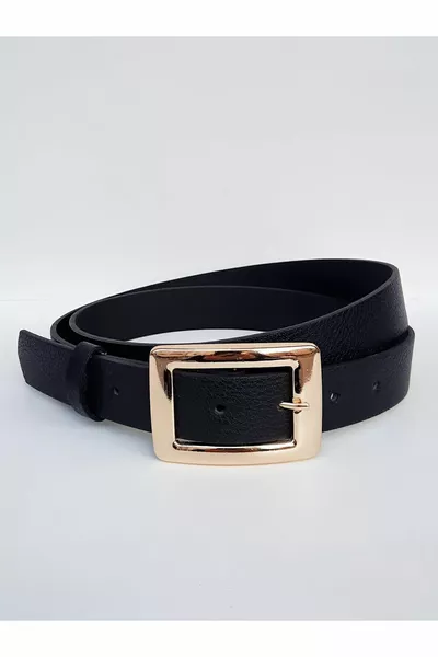 Ceinture Femme Boucle Or Noir-Tan 2^ Ensemble Ceinture