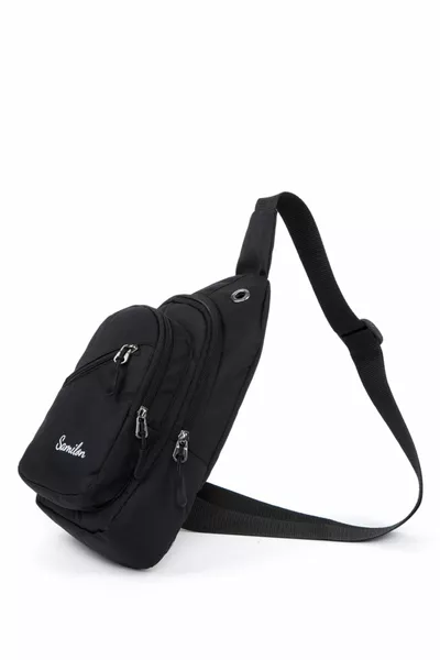 Unisex Impertex Fabric Black Crossbody Shoulder Chest Bag