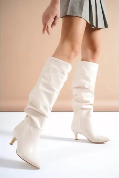 Дамски каубойски ботуши Adessa с бежов мех