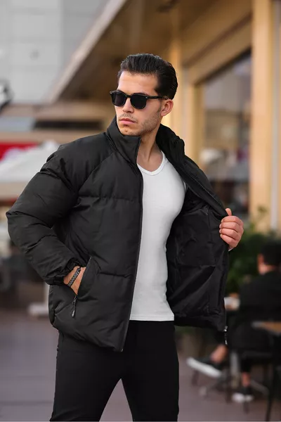 Cappotto da uomo impermeabile senza cappuccio nero di nuova stagione