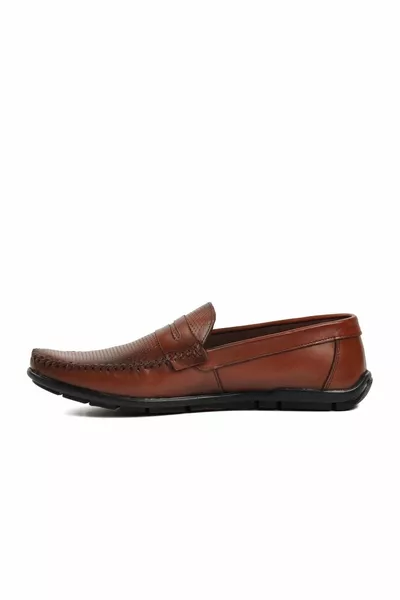  Tan Genuine Leather Men's Loafer Shoes