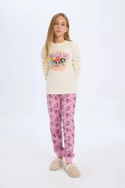 Girls' Pajama Set PowerPuff Girls Long Sleeve Top Long Pants AU