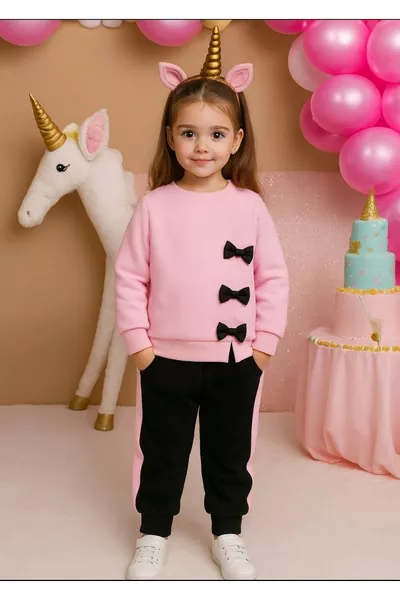 Комплект за момиче с къс ръкав от % памук