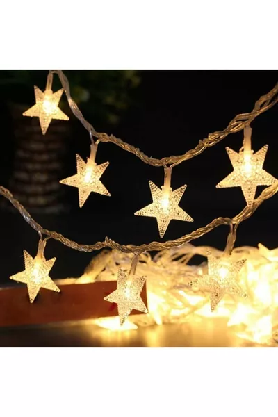 Декоративная светодиодная гирлянда с звездами - новогоднее украшение, светодиодная гирлянда дневного света для дня рождения, ёлки, длина 5 метров