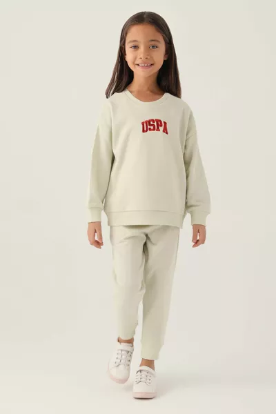 U.S. Polo Assn Girls' Beige Tracksuit Set