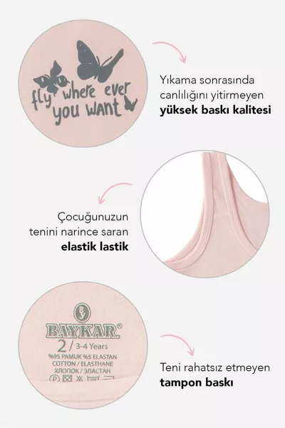 Girls' Cotton Thick Strapped Colorful Printed Classic Tank Top Assorted Colors