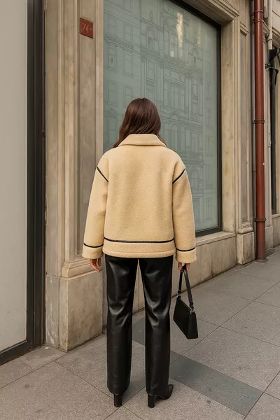 سترة من الفرو الصناعي