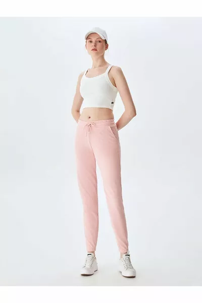 بنطال رياضي عادي قصّة مستقيمة باللون البنفسجي