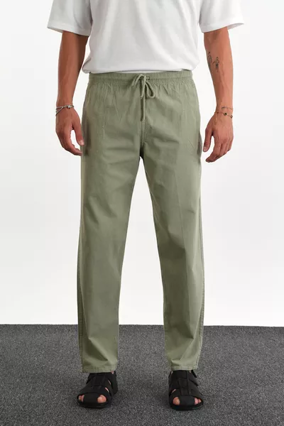 Pantalon homme Defy à coupe décontractée aspect lin