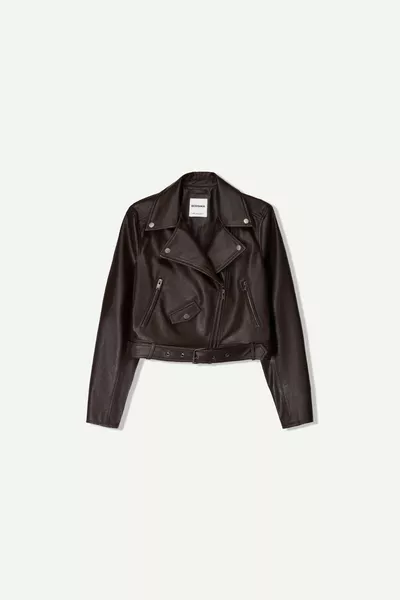 Faux leather biker jacket