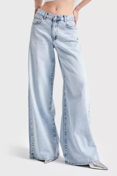 Jeans Donna Snow Colore Kot Hera -3 Pantaloni Denim Palazzo Fit