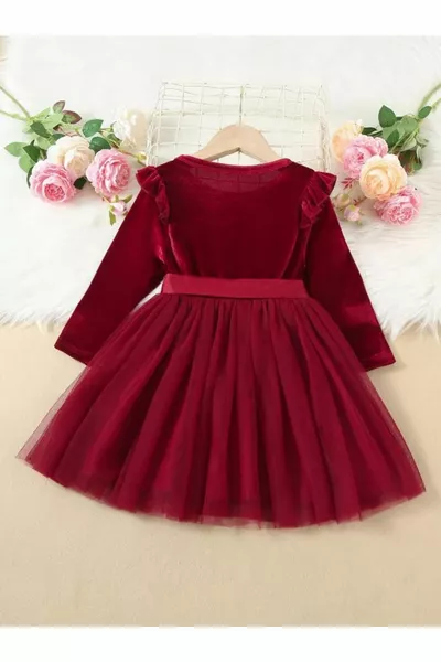 Meisjesverjaardag - Kerstnieuwjaars Prinses Puffy Tutu Fluwelen Jurk met Strik