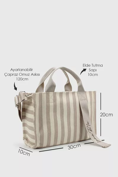 Borsa a tracolla incrociata da donna con manico in tela dettagliato