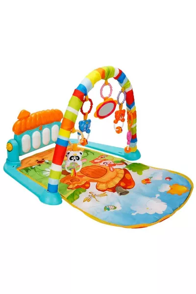 حصيرة لعب للأطفال مع بيانو، حصيرة نشاط مع مائية، مرآة للمولود الجديد، موسيقية ومضيئة