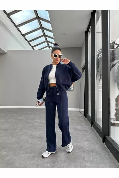 طقم رياضي مبطن بسحاب من الشيمالي