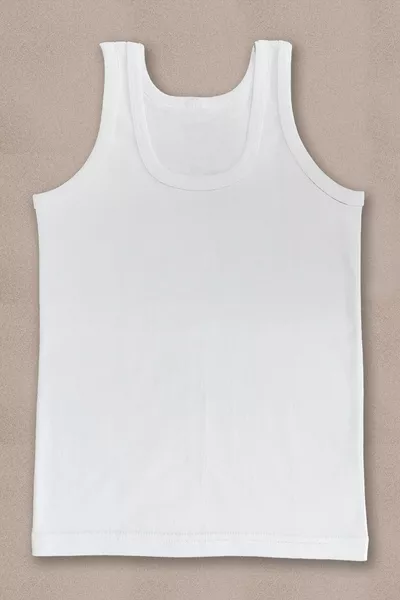 Boys' White Cotton Tank Top 6 Pack 