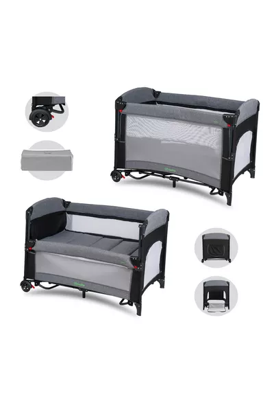 سرير أطفال مع لعبة متأرجحة وجيب للحماية من البعوض من Mastic، سم