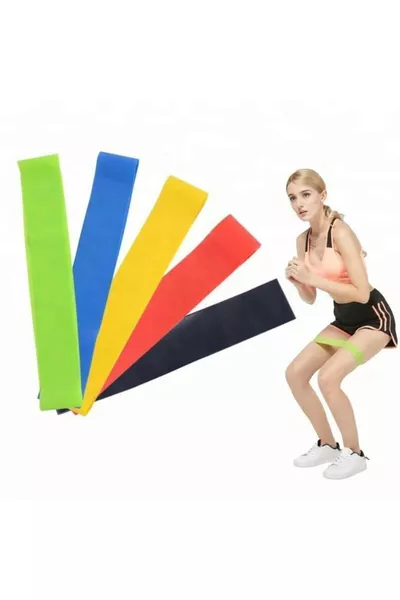 2er-Set Aerobic-Bänder mit unterschiedlichem Widerstand für Pilates und Squats