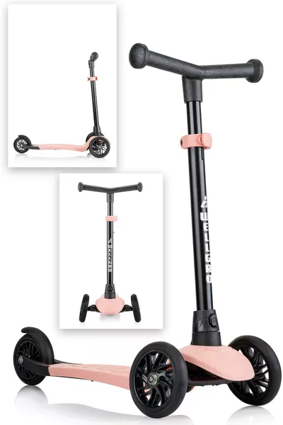 سكوتر توربو بثلاث عجلات قابل لتعديل الارتفاع، وردي