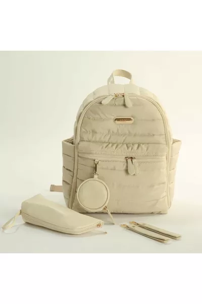 Puff Leer - Stof Moeder-Baby Verzorging Rugzak