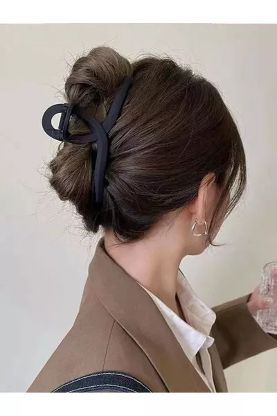 3 Black Mixed Hair Clips