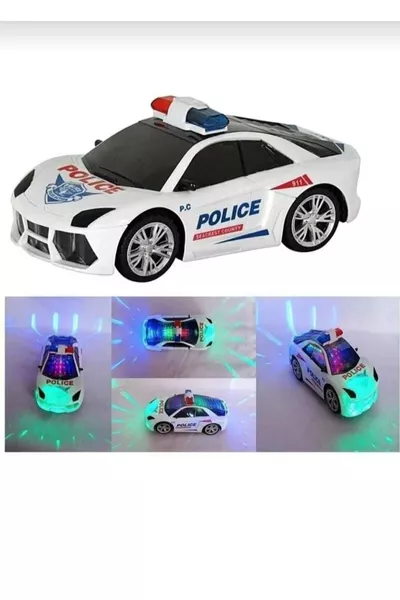 Macchina della Polizia Giocattolo a Batteria con Luci e Suoni che Cambia Direzione Quando Sbattuta