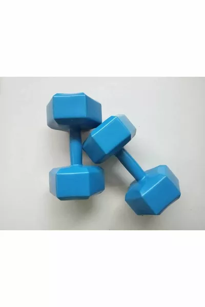 Tritex 8kg x 2 Pieces Cornered Vinyl Coated Blue Dumbbell Weight Set