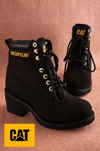 حذاء نسائي جلد أسود بوت وبوتي 