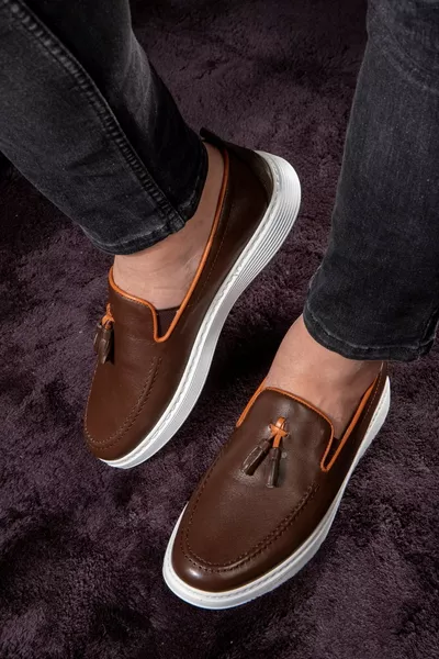 Chaussures de ville pour hommes en cuir véritable Fringe, mocassins, chaussures légères, chaussures d'été