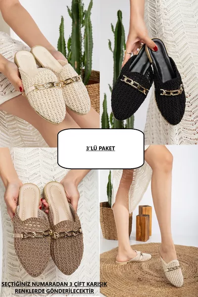 صندل نسائي بمشبك ثلاثي، بشريط شبكي مربوط، صندل منزلي صيفي أنيق، صندل عطلة