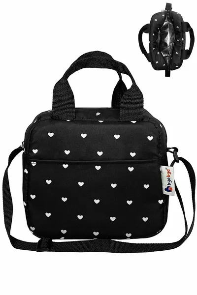 حقيبة طعام وحافظة طعام حرارية بحزام كتف - على شكل قلب