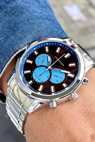 New Season Silver Color Metal Strap Men's Wristwatch with Bracelet Gift Father's Day Gift