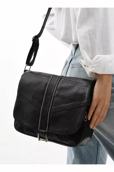 Echte Leder Große Umhänge- und Schultertasche