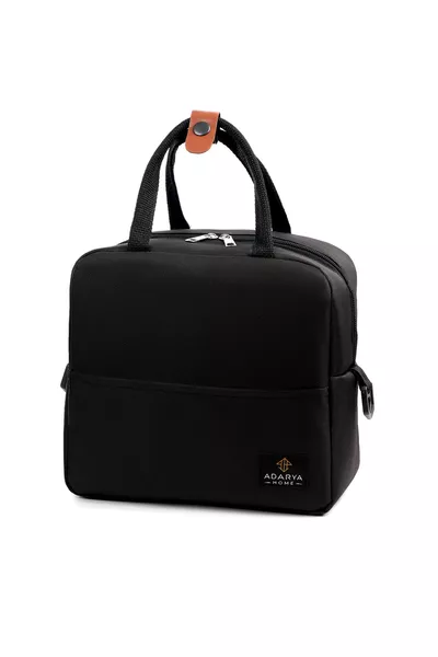 حقيبة نقل الطعام بسعة 7 لتر حرارية للحفاظ على الحرارة أو البرودة، للتخييم والنزهات، حقيبة ثلج مبردة (أسود)