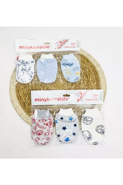 Set of 6 Newborn Baby Mittens