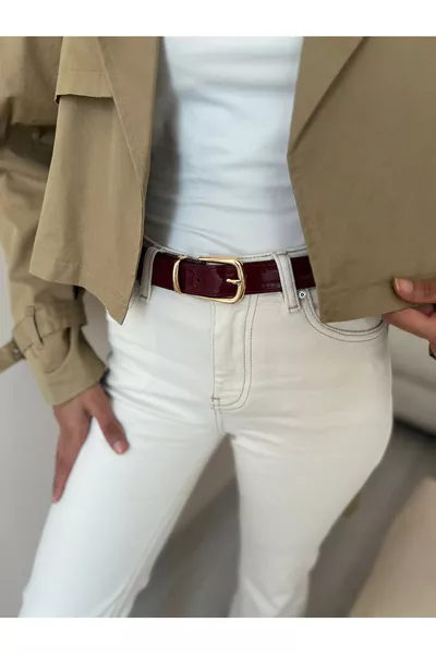 Cintura da donna in vernice con bordo