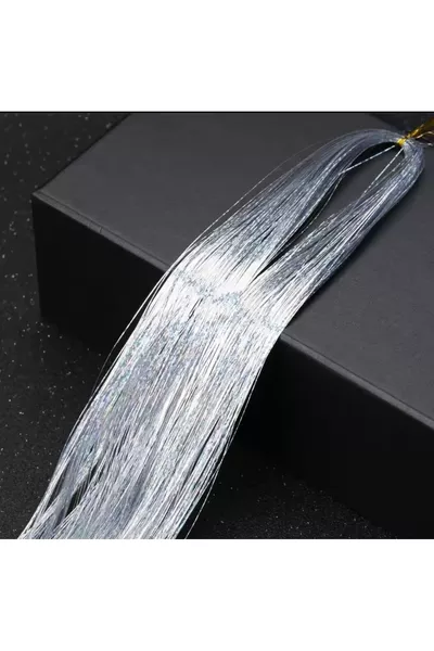 Grijs Glanzend Haaraccessoire Haarglans Zijdepony Hair Tinsel Glanzend Haar Pruik