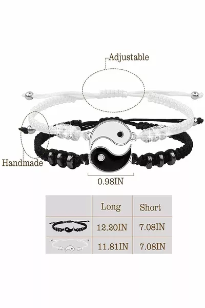 سوار الحبيب المزدوج القابل للتعديل يين يانغ (تصميم خاص)