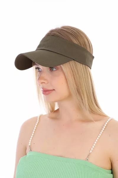 قبعة تنس كاكي unisex مع واقي للوجه وحماية من الأشعة فوق البنفسجية