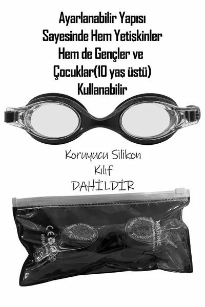 5-Piece Swimming Set – Goggles with Case + Swim Cap + Ear & Nose Plugs