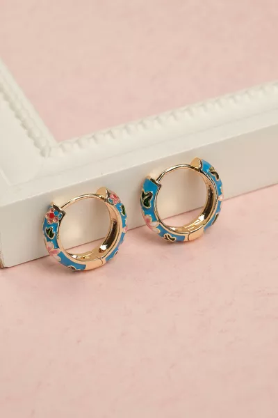 Enamel Flower Colorful Earrings, Stainless Steel, Guaranteed Not to Fade