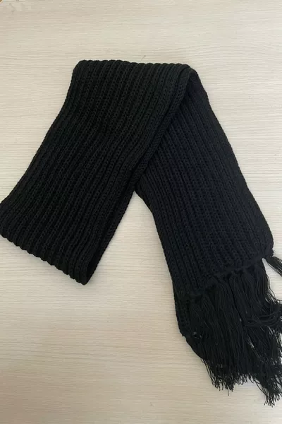 Écharpe en tricot noir unisexe