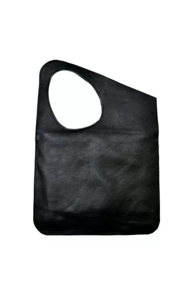 Asymmetrisches Modell Schwarzes Echtes Leder Herrenclutch