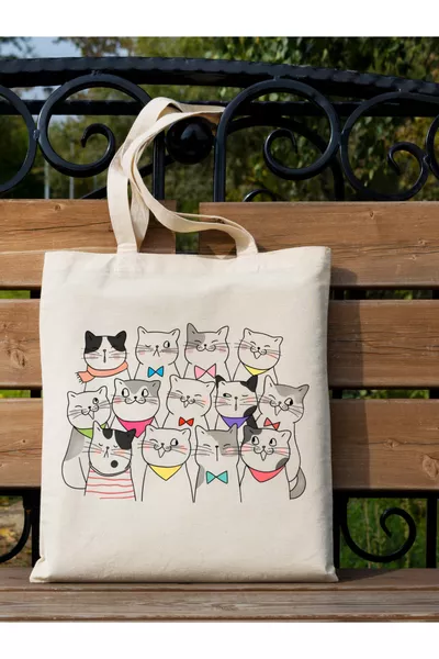 Grappige Kat Ontwerp Tote Bag Stoffen Tas