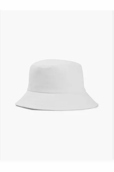 Einfarbiger weißer Eimerhut Fischerhut Bucket-Hut