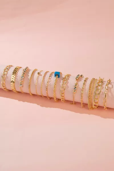 Damenarmband-Kombinationsset, vergoldet