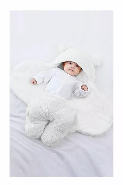 Детский конверт-спальный мешок с капюшоном и ножками, зимний мягкий тёплый хлопковый спальный мешок для новорождённых