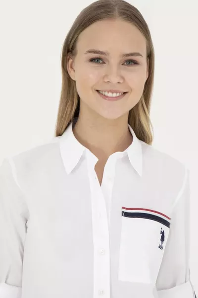 Women's White Long-Sleeve Shirt ...5 TEKSPOR